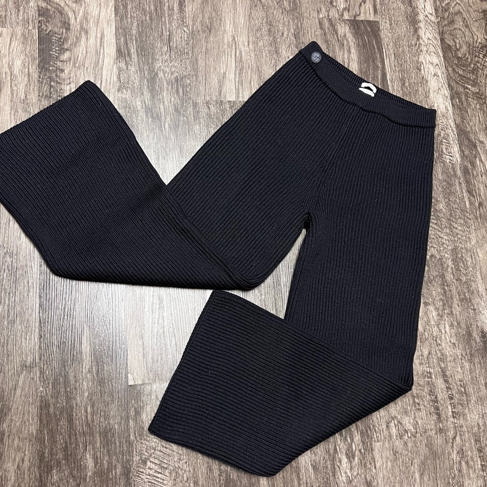 New SAKS Potts DESIGNER Rib Knit MERINO Wool ITALY Pants